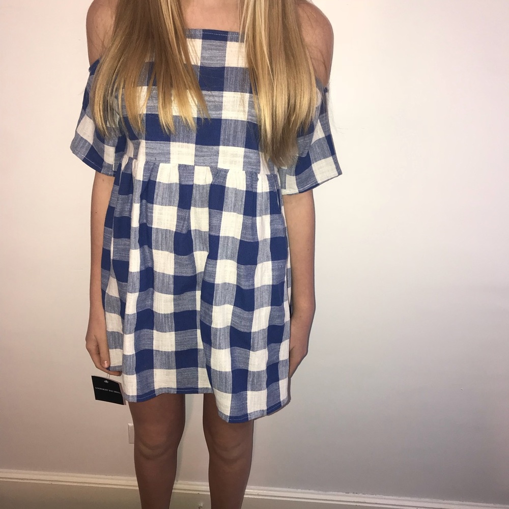 Blue and White Checkered Dress